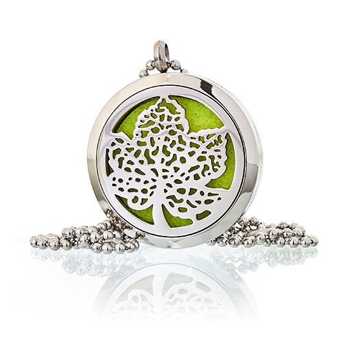 Aromatherapy Essential Oil Chain Necklace - Large / Leaf product packaging on clean background from Quintessential Holistic Health Ltd