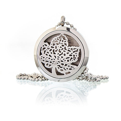 Aromatherapy Essential Oil Chain Necklace - Large / Leaf product packaging on clean background from Quintessential Holistic Health Ltd