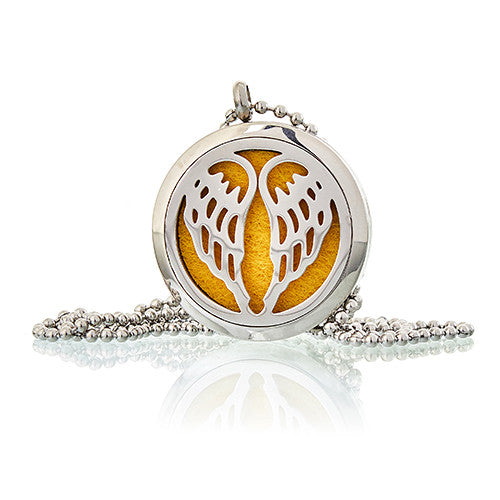 Aromatherapy Essential Oil Chain Necklace - Large / Angel Wings product packaging on clean background from Quintessential Holistic Health Ltd