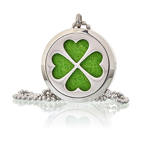 Aromatherapy Essential Oil Chain Necklace - Large / Four Leaf Clover product packaging on clean background from Quintessential Holistic Health Ltd