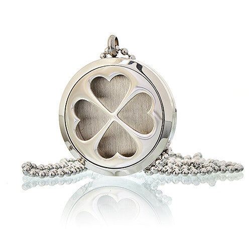 Aromatherapy Essential Oil Chain Necklace - Large / Four Leaf Clover product packaging on clean background from Quintessential Holistic Health Ltd