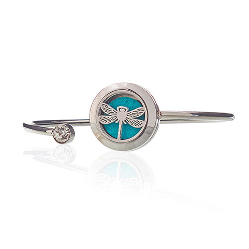 Aromatherapy Essential Oil Crystal Solid Bracelet - Dragonfly product packaging on clean background from Quintessential Holistic Health Ltd