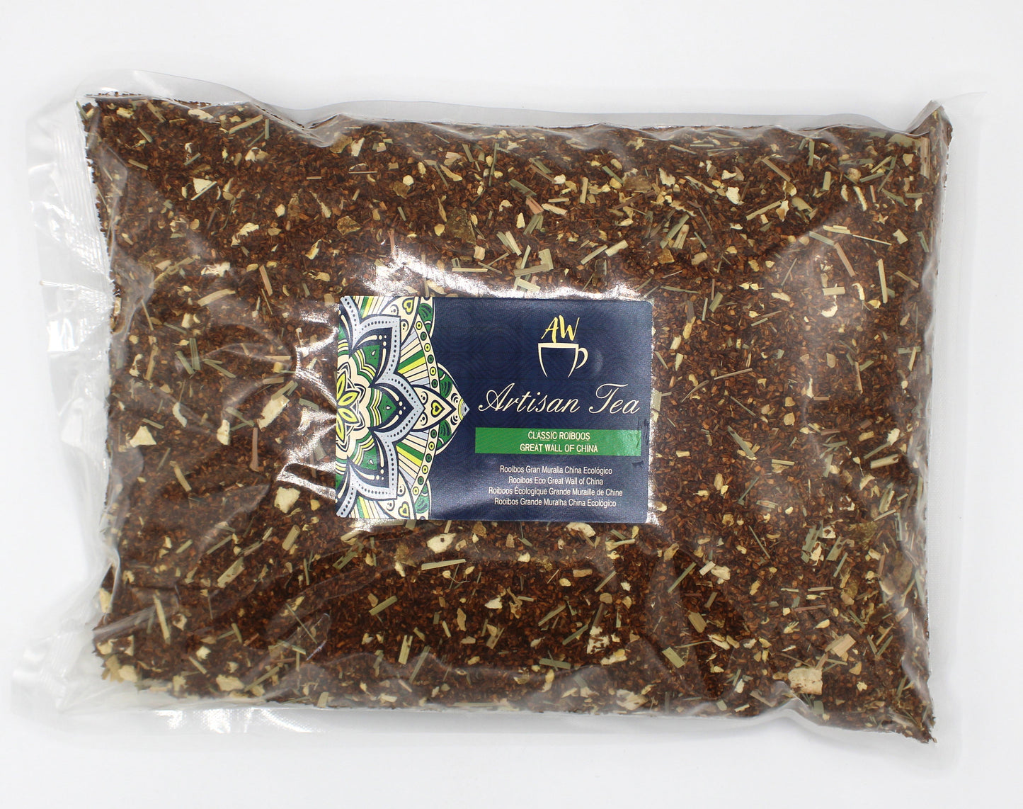 1Kg Rooibos Eco Great Wall of China Blend Artisan Tea product packaging on clean background from Quintessential Holistic Health Ltd