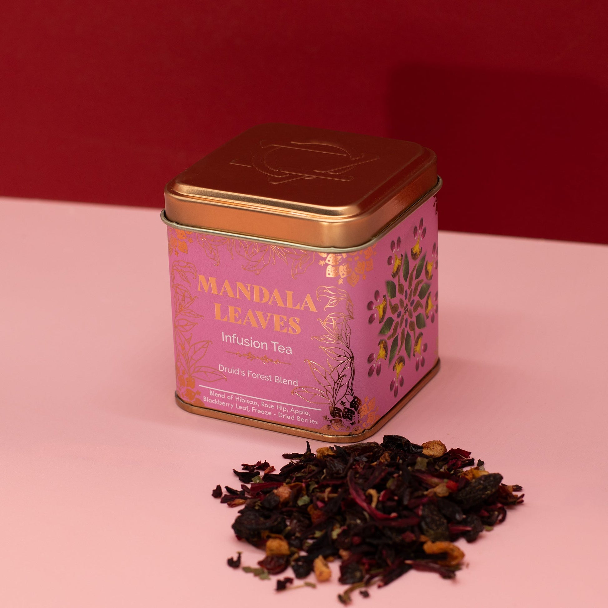50g Druids Forest Blend Artisan Tea product packaging on clean background from Quintessential Holistic Health Ltd
