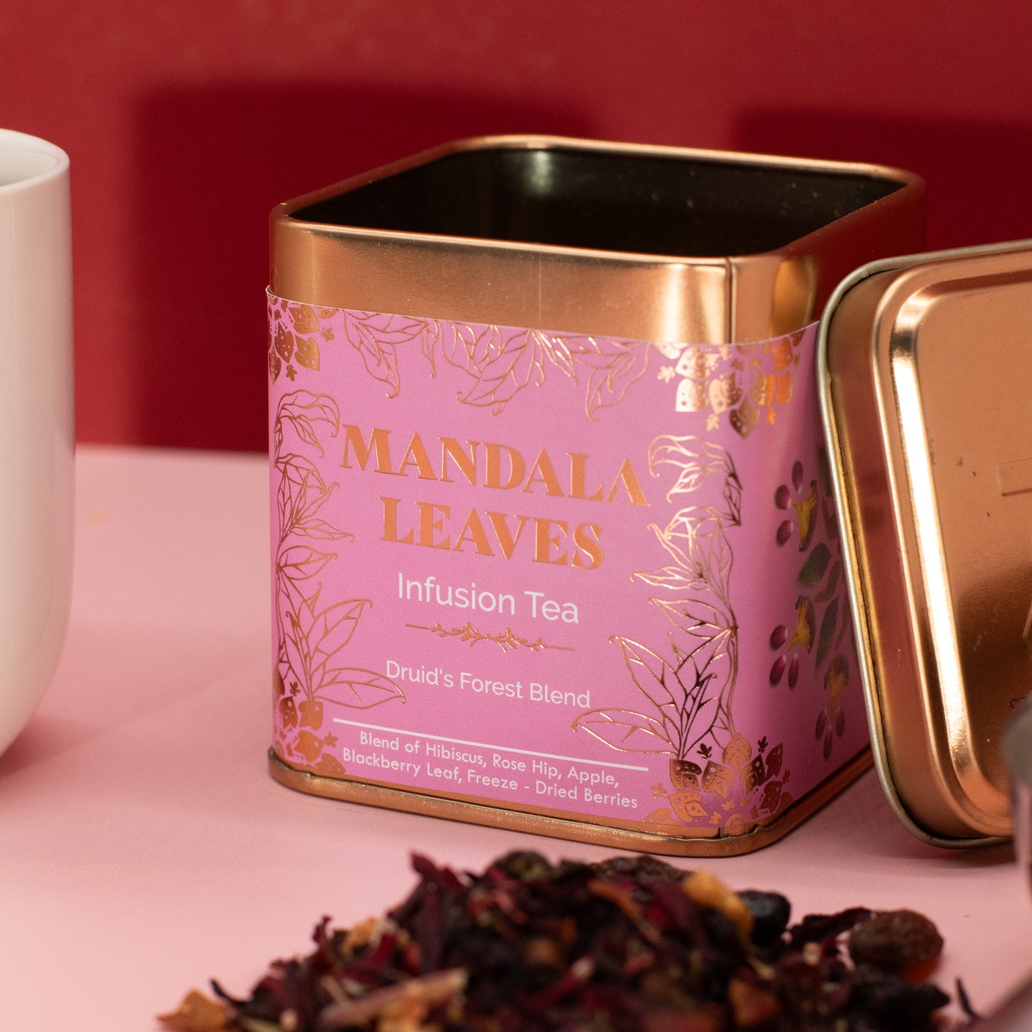 50g Druids Forest Blend Artisan Tea product packaging on clean background from Quintessential Holistic Health Ltd