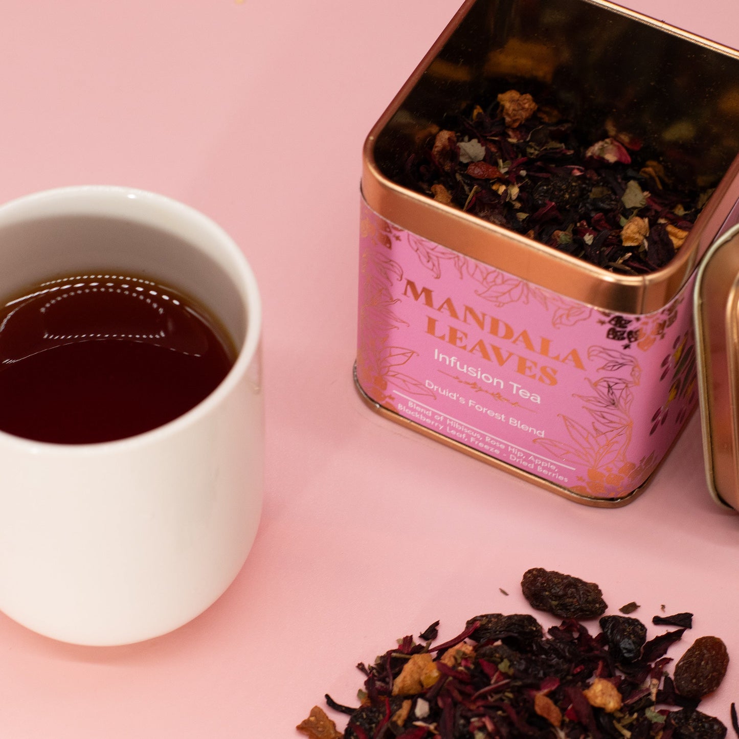 50g Druids Forest Blend Artisan Tea product packaging on clean background from Quintessential Holistic Health Ltd