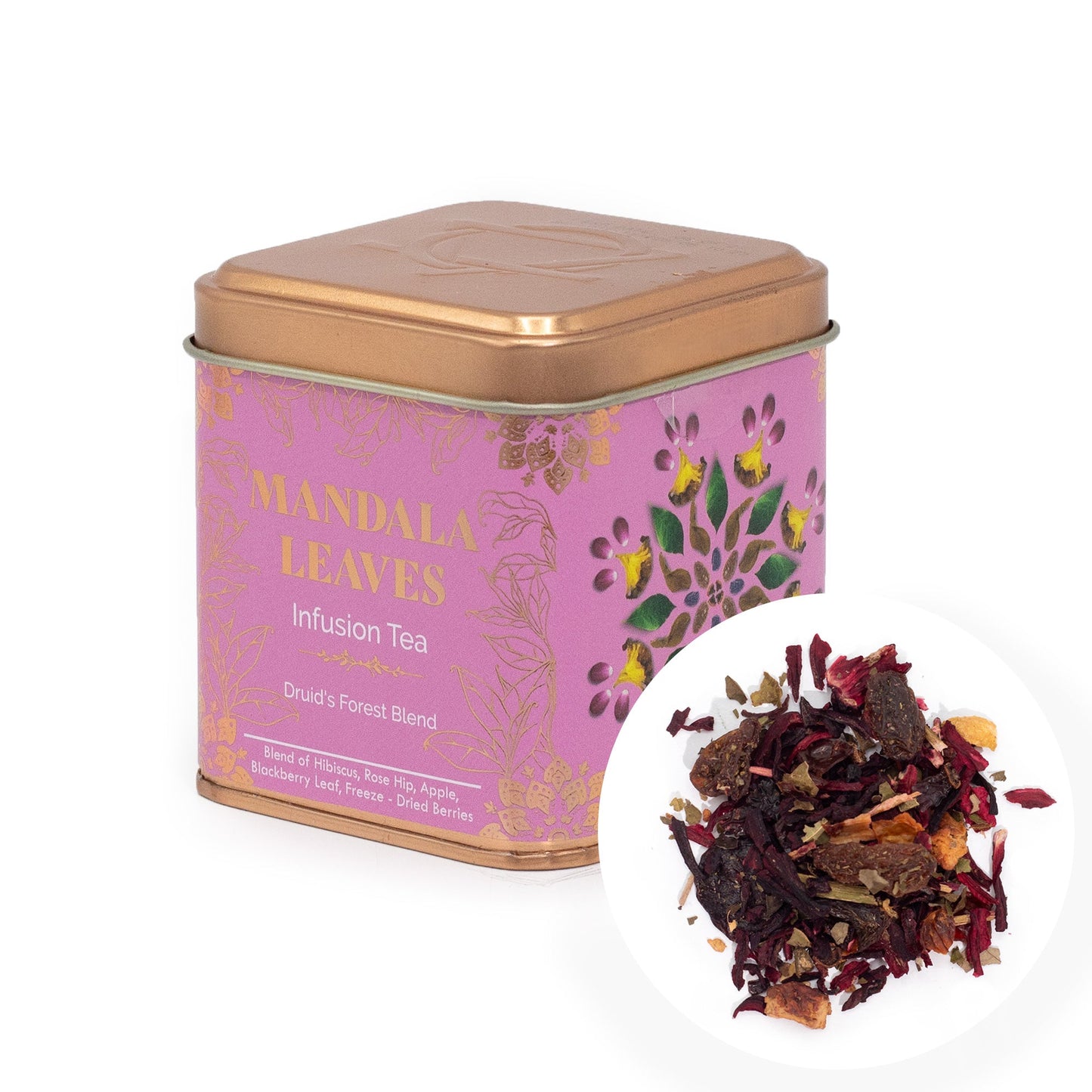 50g Druids Forest Blend Artisan Tea product packaging on clean background from Quintessential Holistic Health Ltd