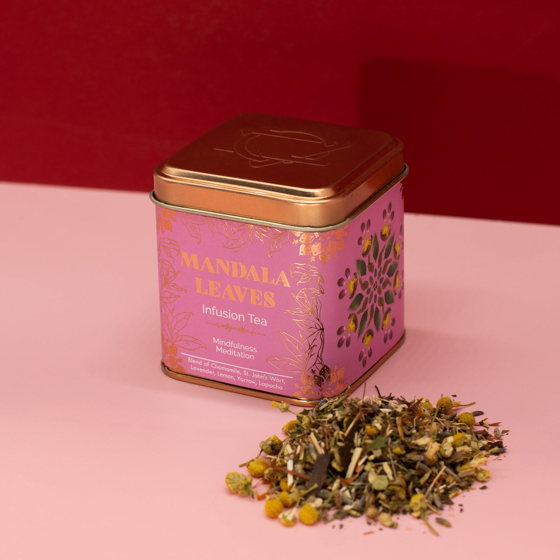 50g Mindfulness Meditation Blend Artisan Tea product packaging on clean background from Quintessential Holistic Health Ltd