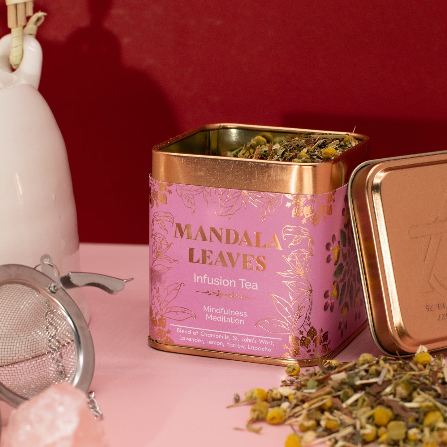 50g Mindfulness Meditation Blend Artisan Tea product packaging on clean background from Quintessential Holistic Health Ltd