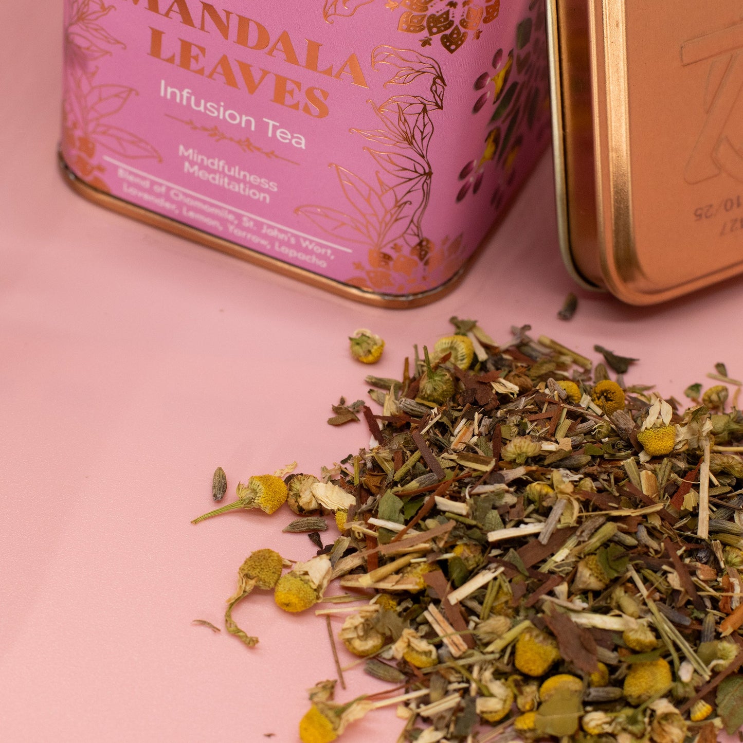 50g Mindfulness Meditation Blend Artisan Tea product packaging on clean background from Quintessential Holistic Health Ltd