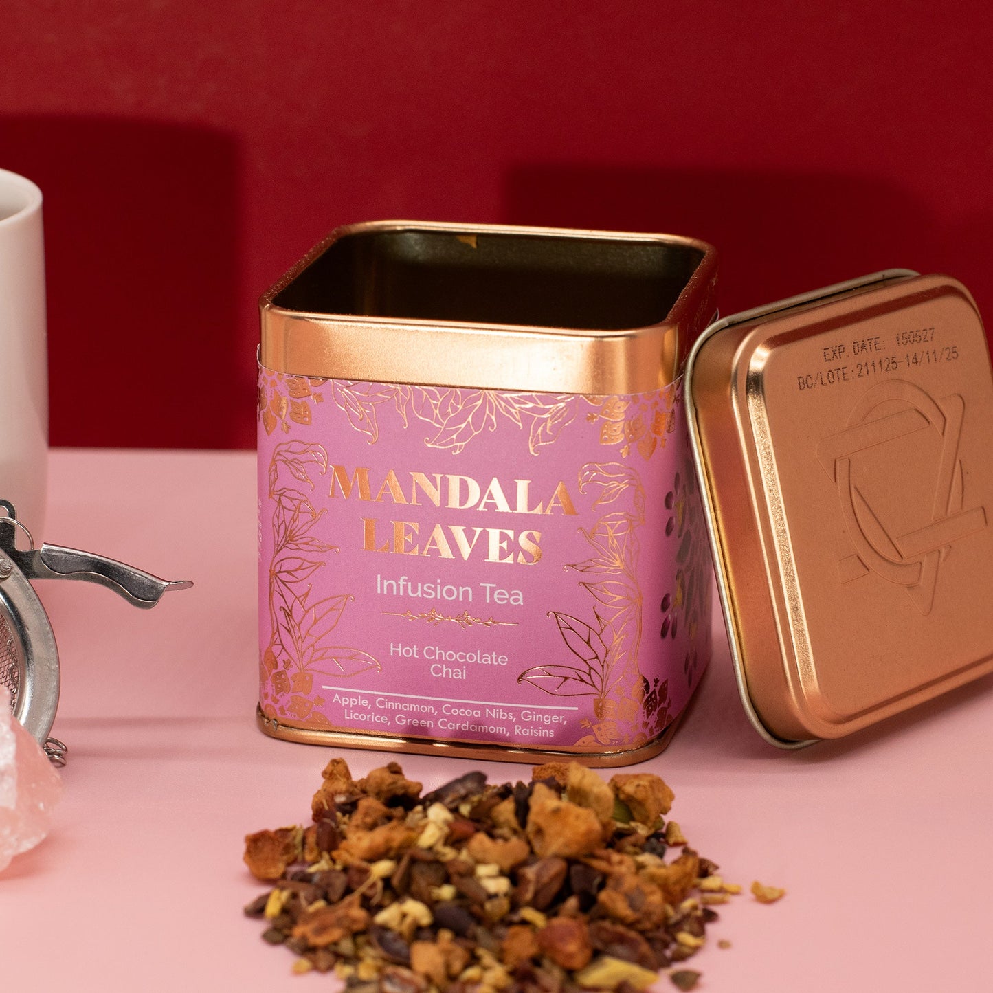 50g Organic Hot Chocolate Chai Infusion product packaging on clean background from Quintessential Holistic Health Ltd