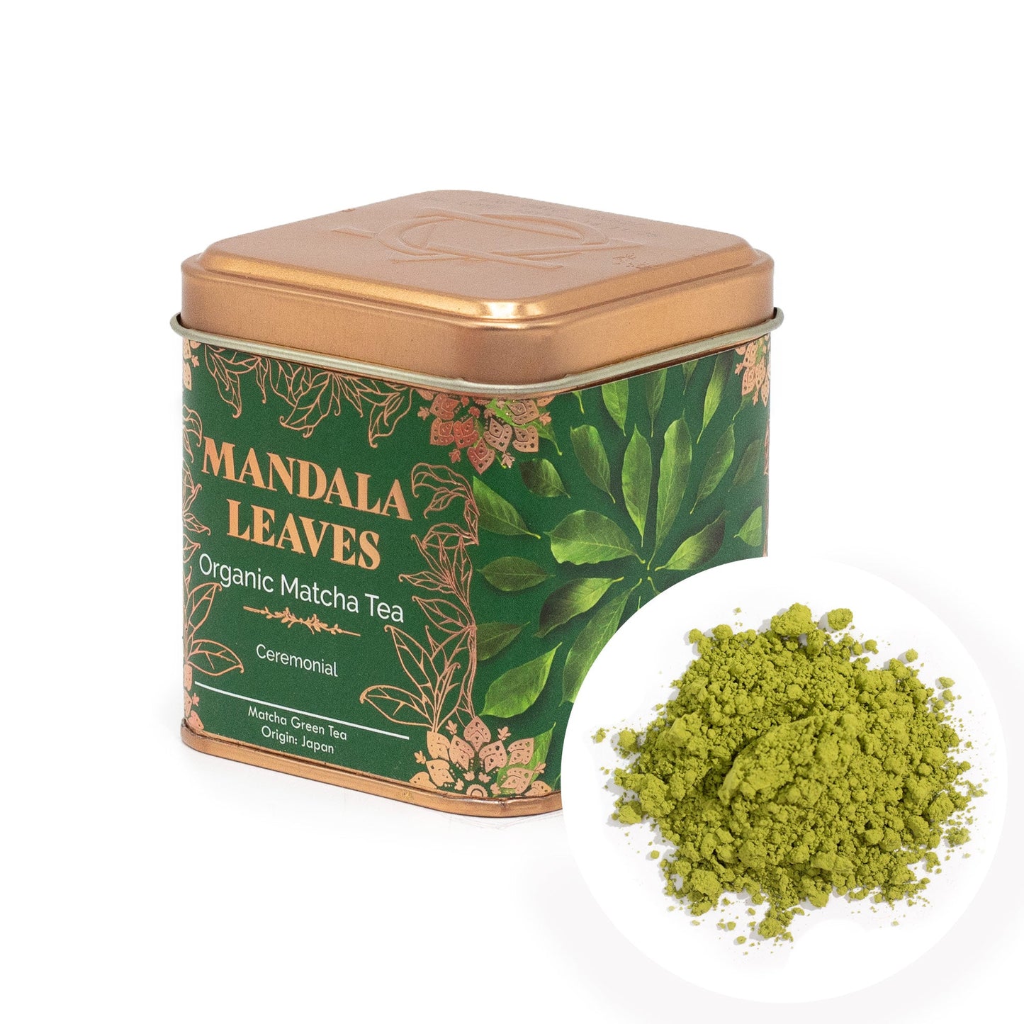 50g Organic Ceremonial Matcha Green Tea product packaging on clean background from Quintessential Holistic Health Ltd