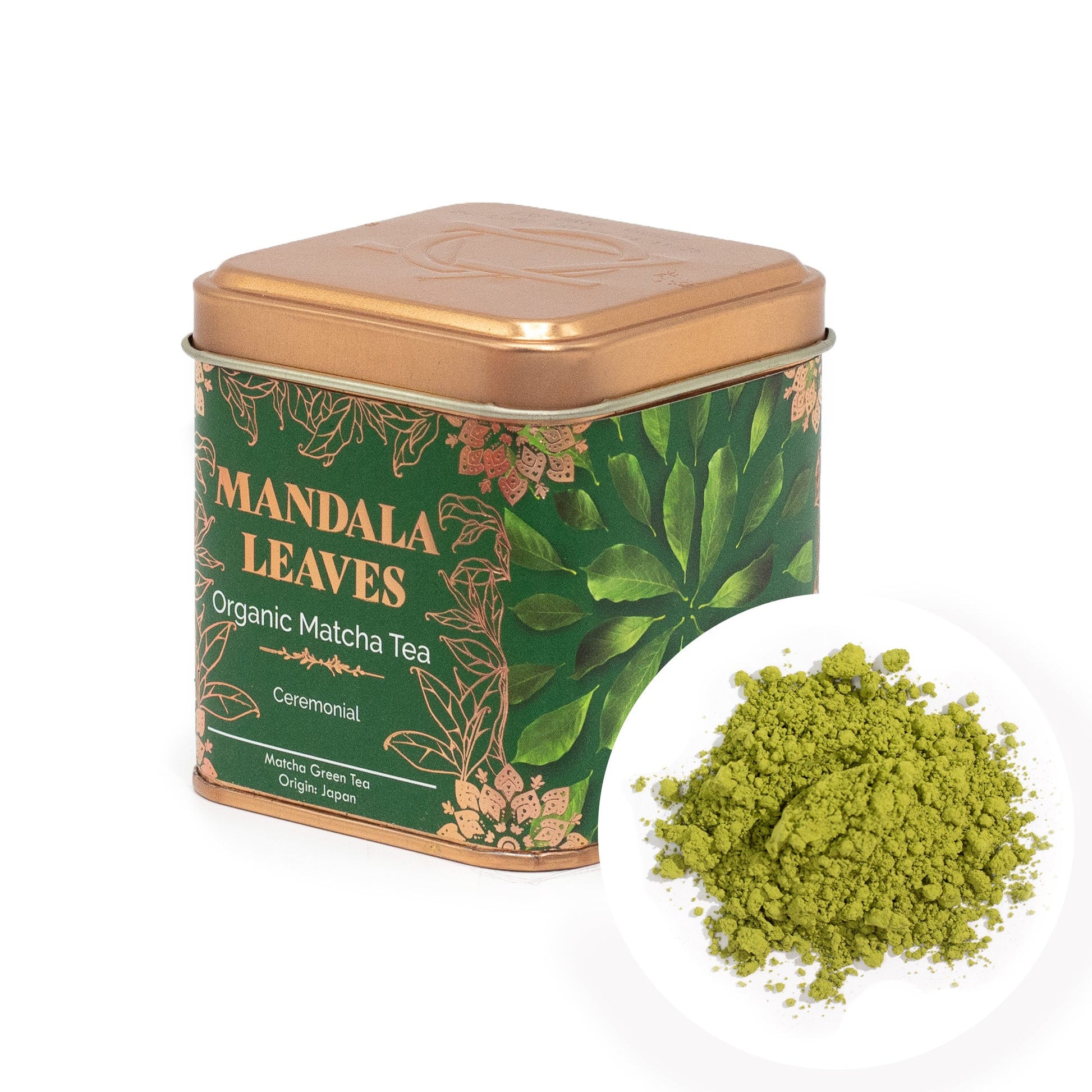 50g Organic Ceremonial Matcha Green Tea product packaging on clean background from Quintessential Holistic Health Ltd