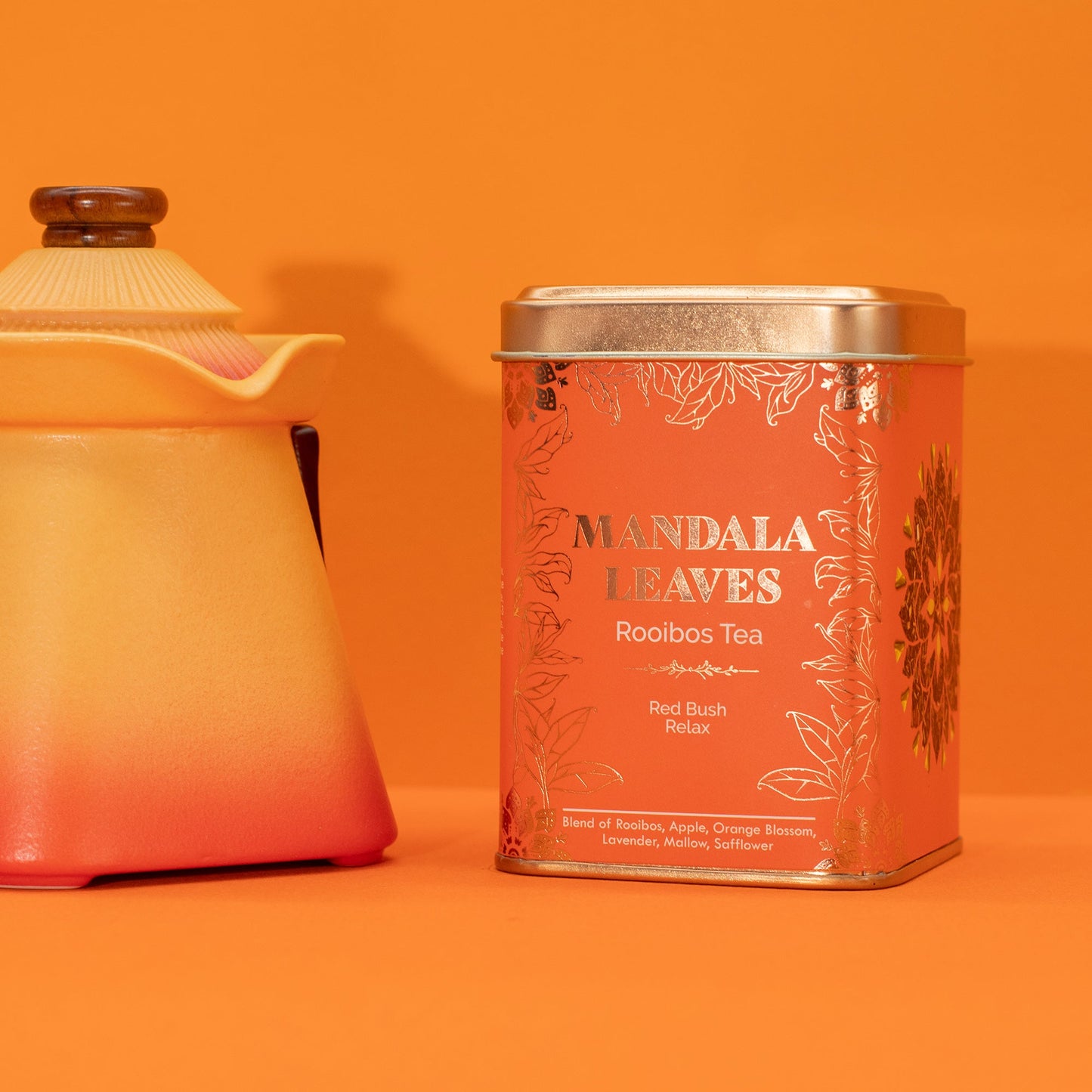 50g Red Bush Relax Blend Artisan Tea product packaging on clean background from Quintessential Holistic Health Ltd