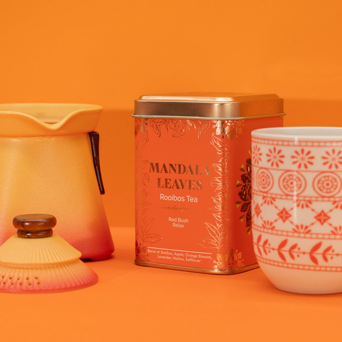 50g Red Bush Relax Blend Artisan Tea product packaging on clean background from Quintessential Holistic Health Ltd