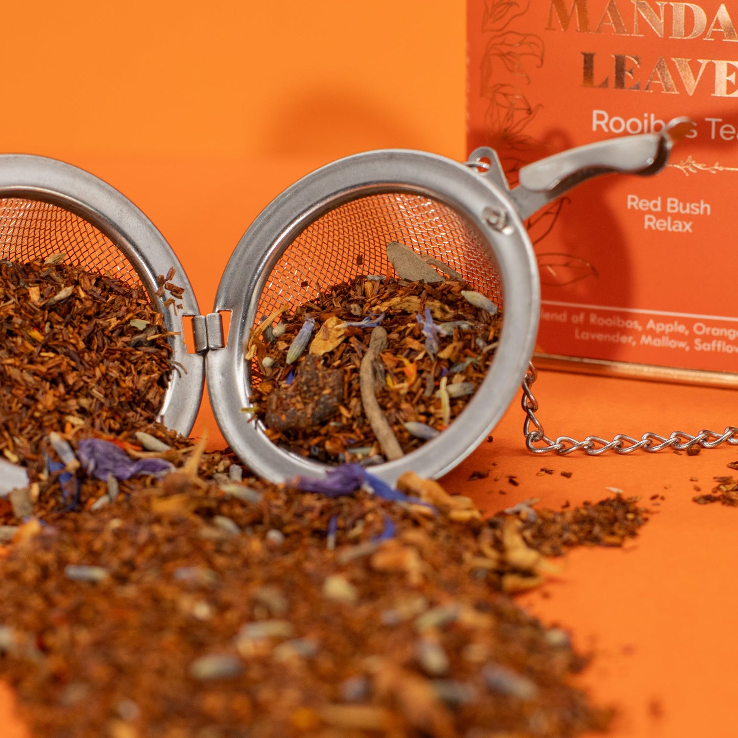 50g Red Bush Relax Blend Artisan Tea product packaging on clean background from Quintessential Holistic Health Ltd