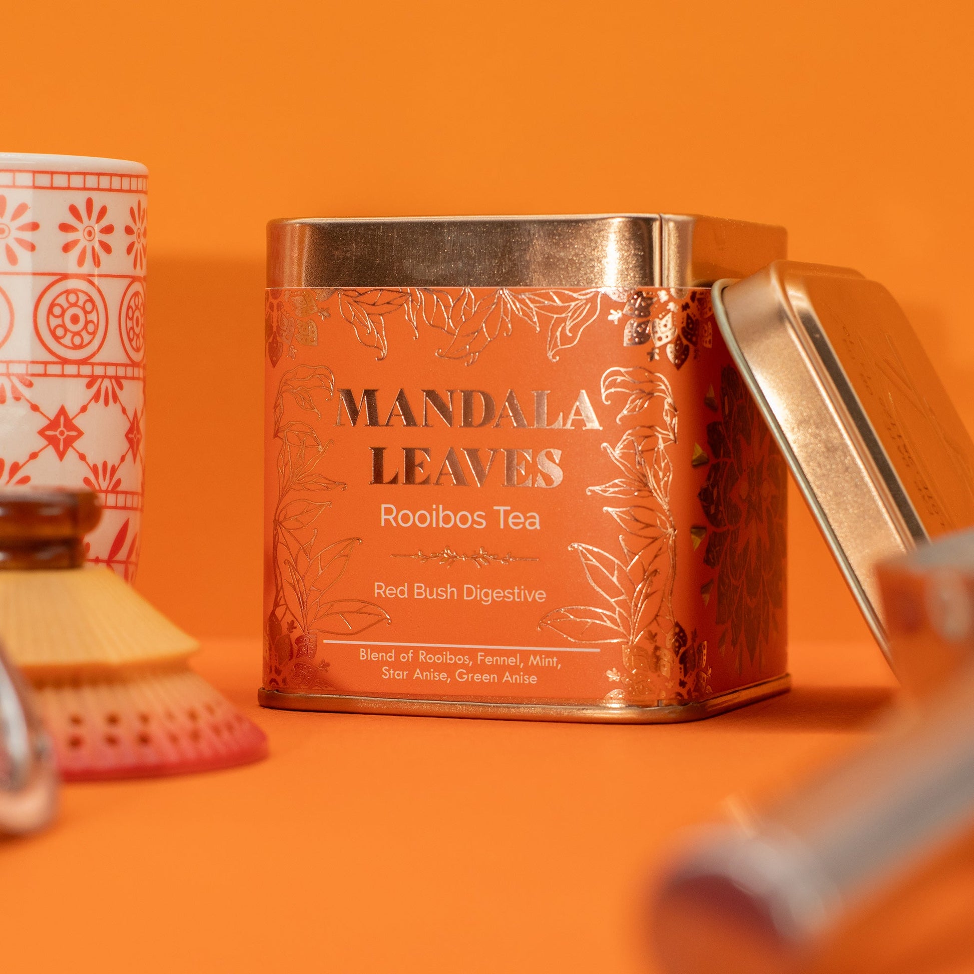 50g Red Bush Digestive Blend Artisan Tea product packaging on clean background from Quintessential Holistic Health Ltd