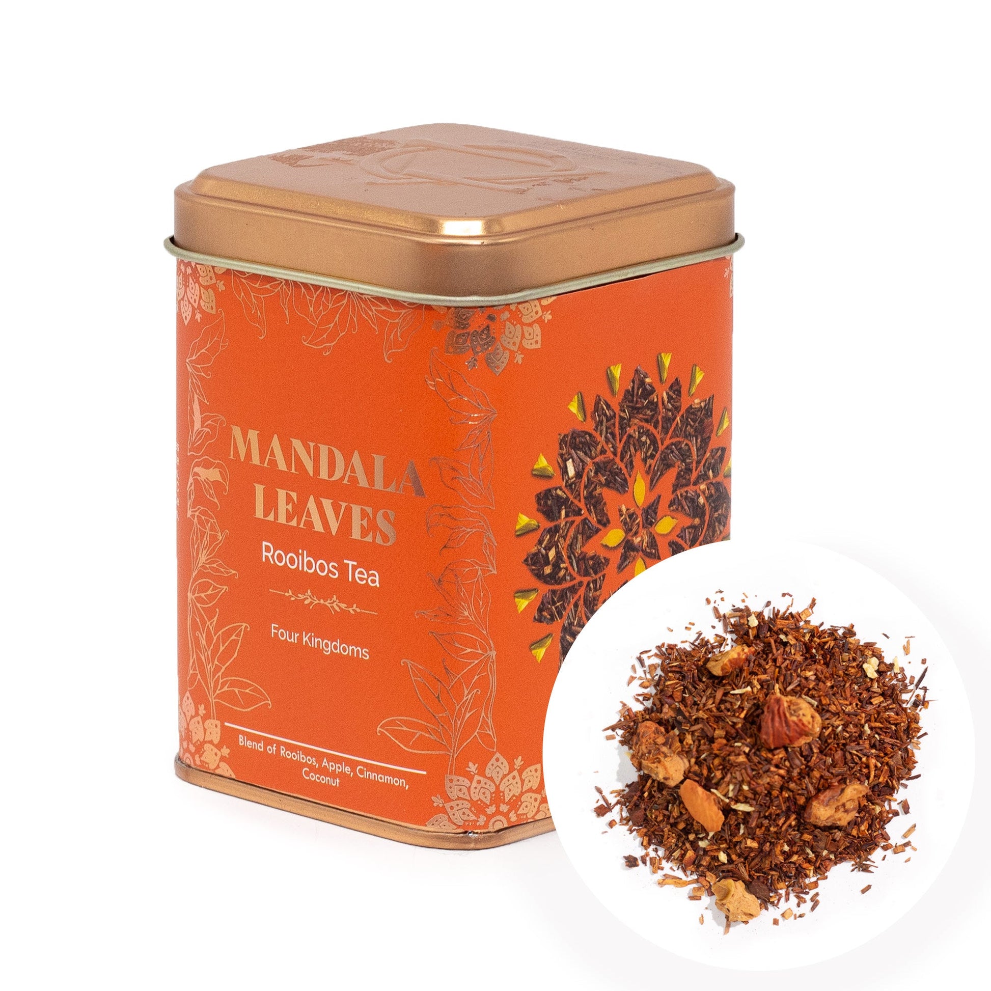 50g Four Kingdoms Blend Artisan Tea product packaging on clean background from Quintessential Holistic Health Ltd