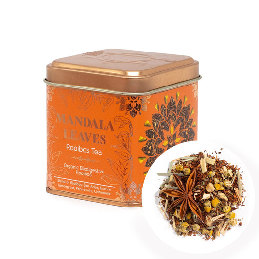 50g Organic Biodigest Rooibos Blend Artisan Tea product packaging on clean background from Quintessential Holistic Health Ltd