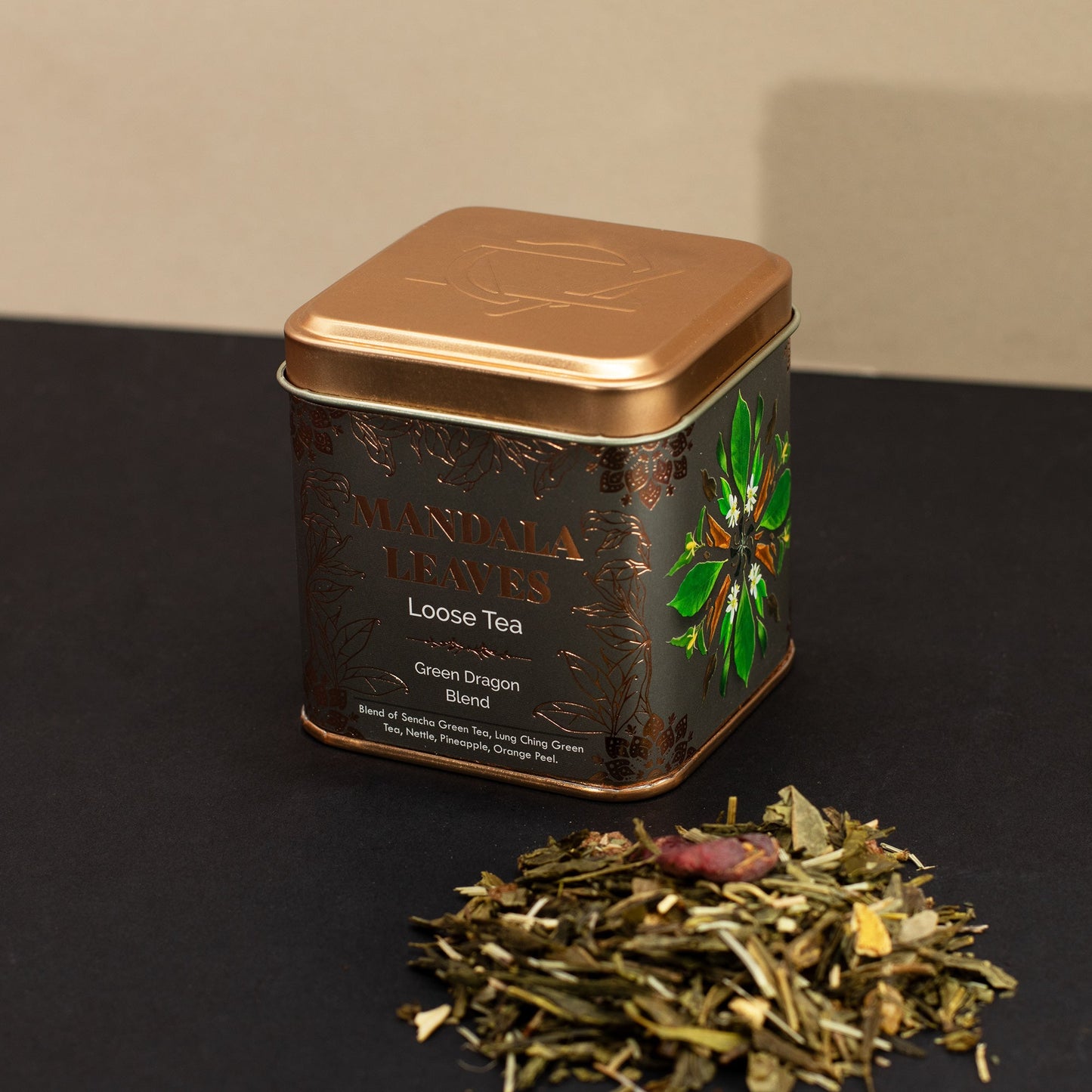 50g Green Dragon Blend Artisan Tea product packaging on clean background from Quintessential Holistic Health Ltd