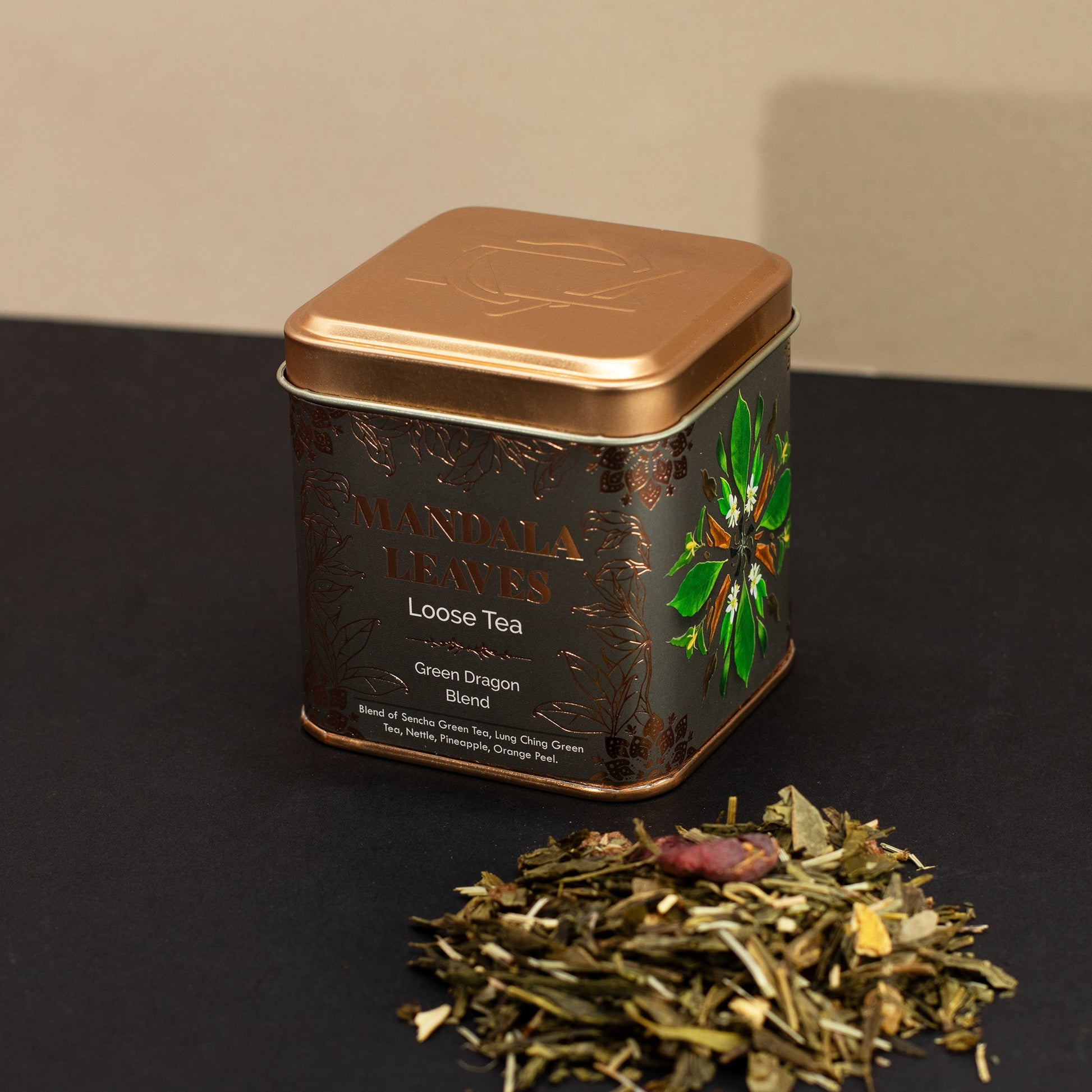 50g Green Dragon Blend Artisan Tea product packaging on clean background from Quintessential Holistic Health Ltd