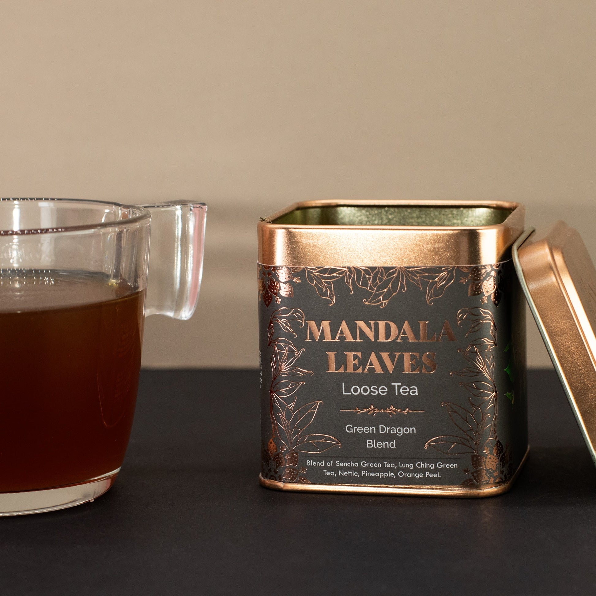 50g Green Dragon Blend Artisan Tea product packaging on clean background from Quintessential Holistic Health Ltd