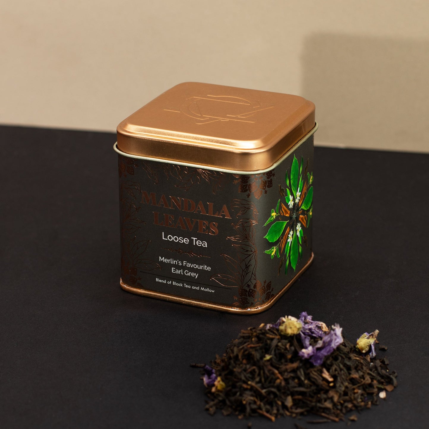 50g Merlin's Favourite Earl Grey Blend Artisan Tea product packaging on clean background from Quintessential Holistic Health Ltd