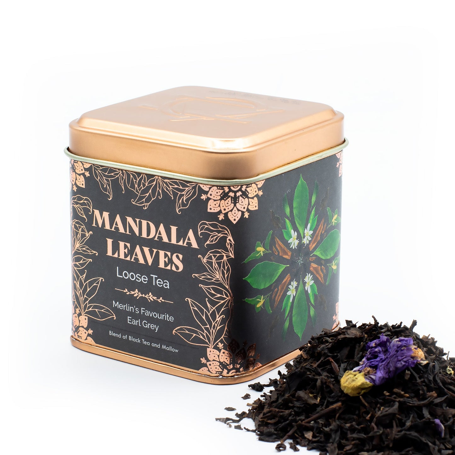 50g Merlin's Favourite Earl Grey Blend Artisan Tea product packaging on clean background from Quintessential Holistic Health Ltd