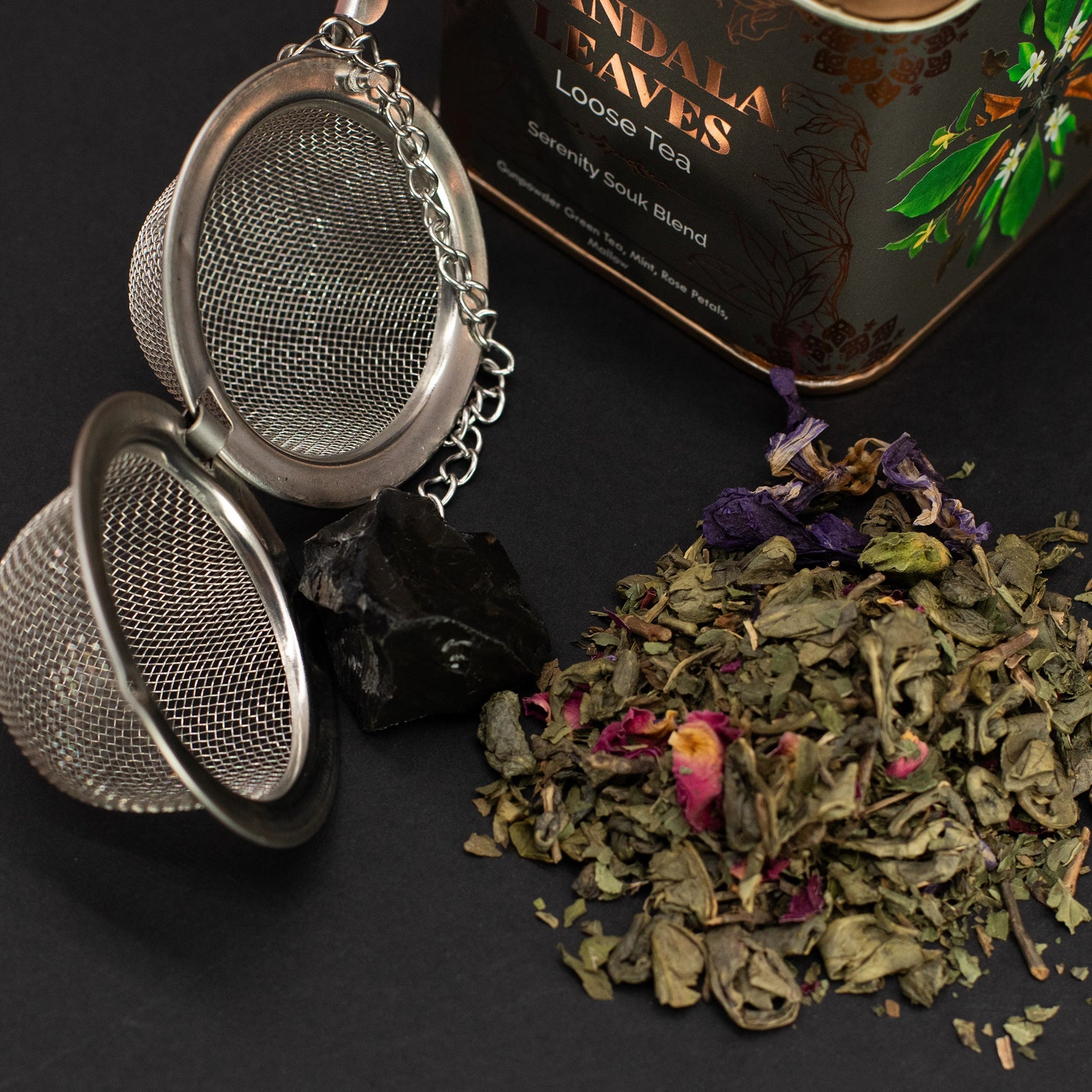 50g Serenity Souk Blend Blend Artisan Tea product packaging on clean background from Quintessential Holistic Health Ltd