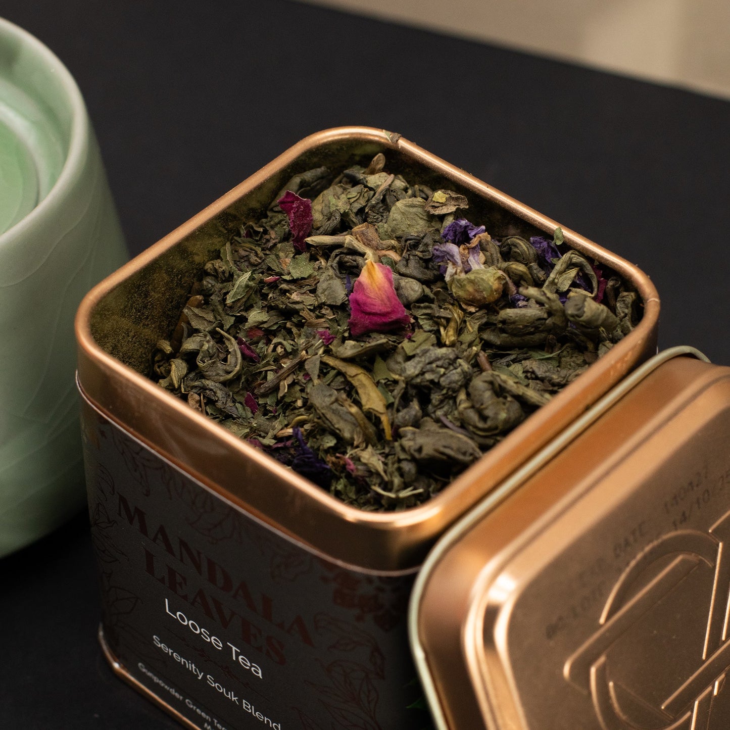 50g Serenity Souk Blend Blend Artisan Tea product packaging on clean background from Quintessential Holistic Health Ltd