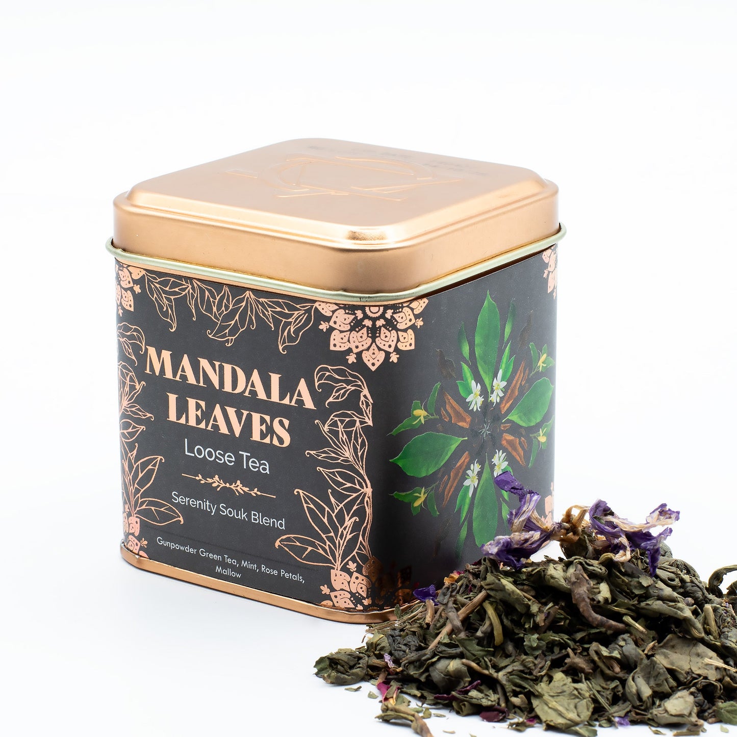 50g Serenity Souk Blend Blend Artisan Tea product packaging on clean background from Quintessential Holistic Health Ltd