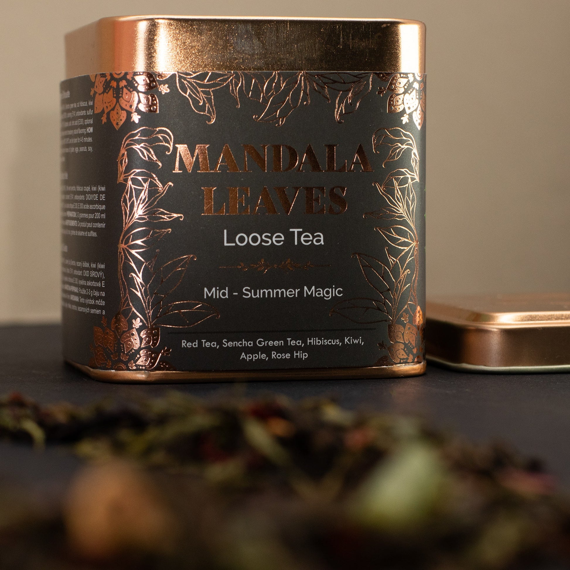 50g Mid-Summer Magic Blend Artisan Tea product packaging on clean background from Quintessential Holistic Health Ltd