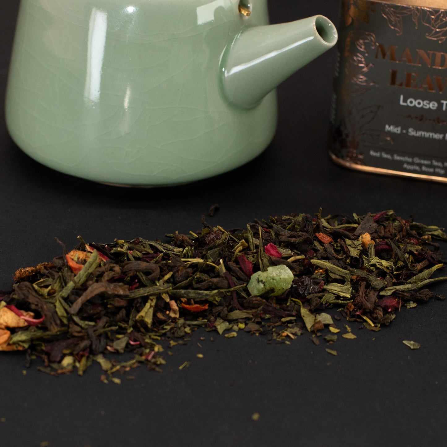 50g Mid-Summer Magic Blend Artisan Tea product packaging on clean background from Quintessential Holistic Health Ltd