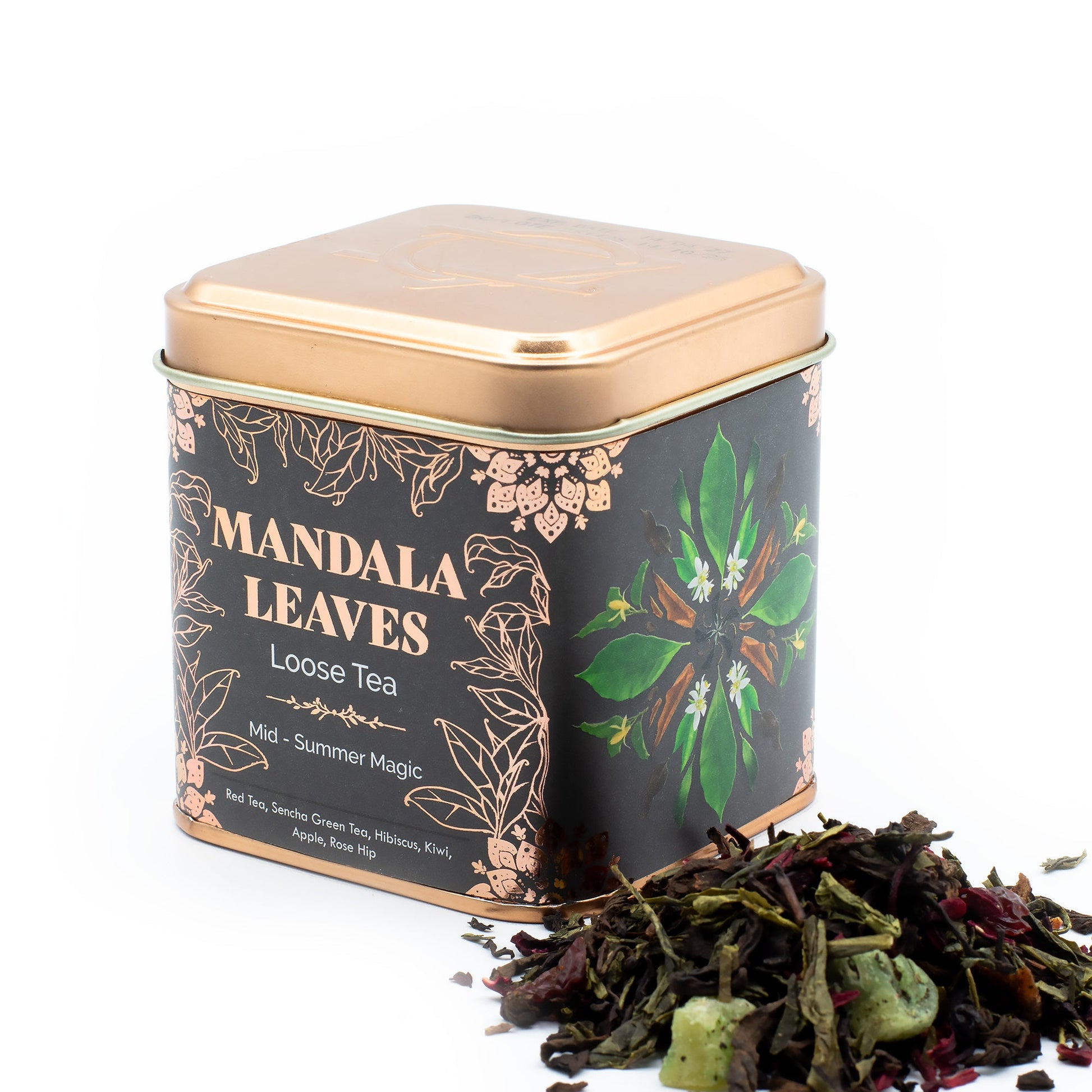 50g Mid-Summer Magic Blend Artisan Tea product packaging on clean background from Quintessential Holistic Health Ltd