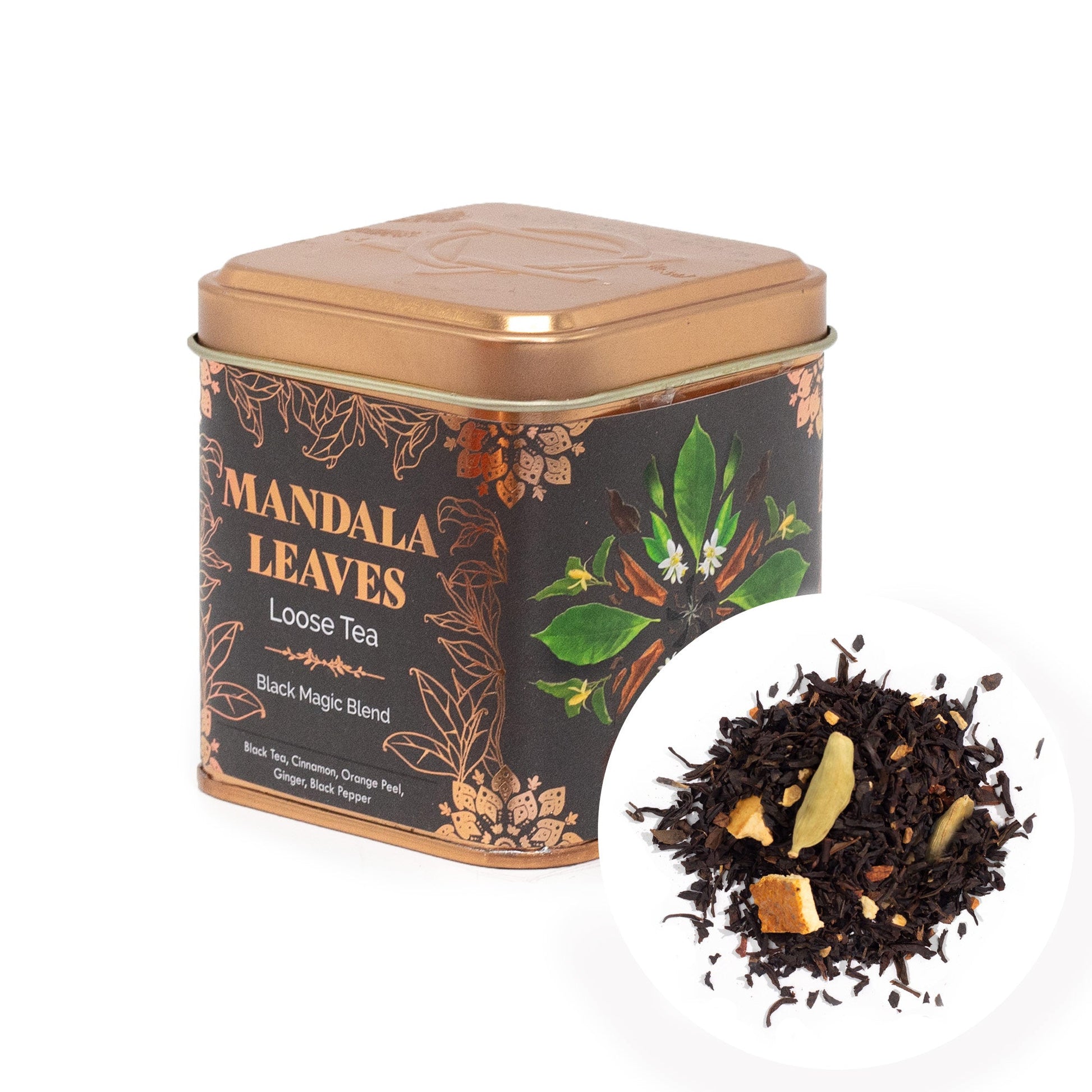 50g Black Magic Blend Artisan Tea product packaging on clean background from Quintessential Holistic Health Ltd