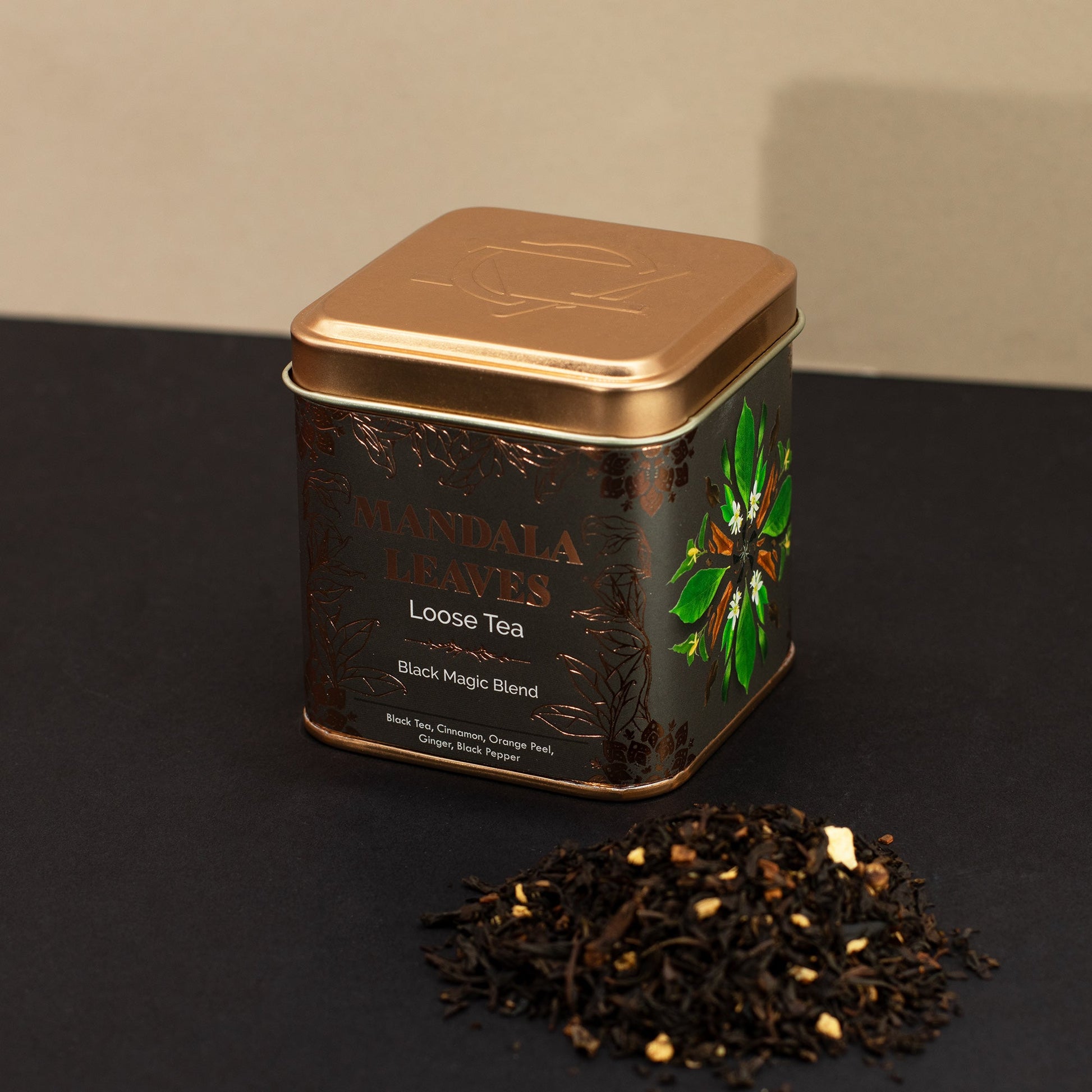 50g Black Magic Blend Artisan Tea product packaging on clean background from Quintessential Holistic Health Ltd