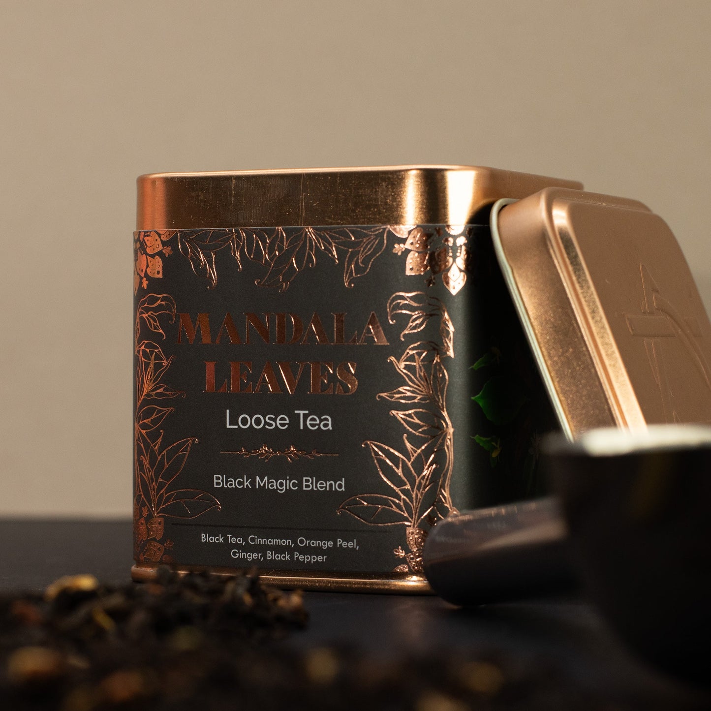 50g Black Magic Blend Artisan Tea product packaging on clean background from Quintessential Holistic Health Ltd