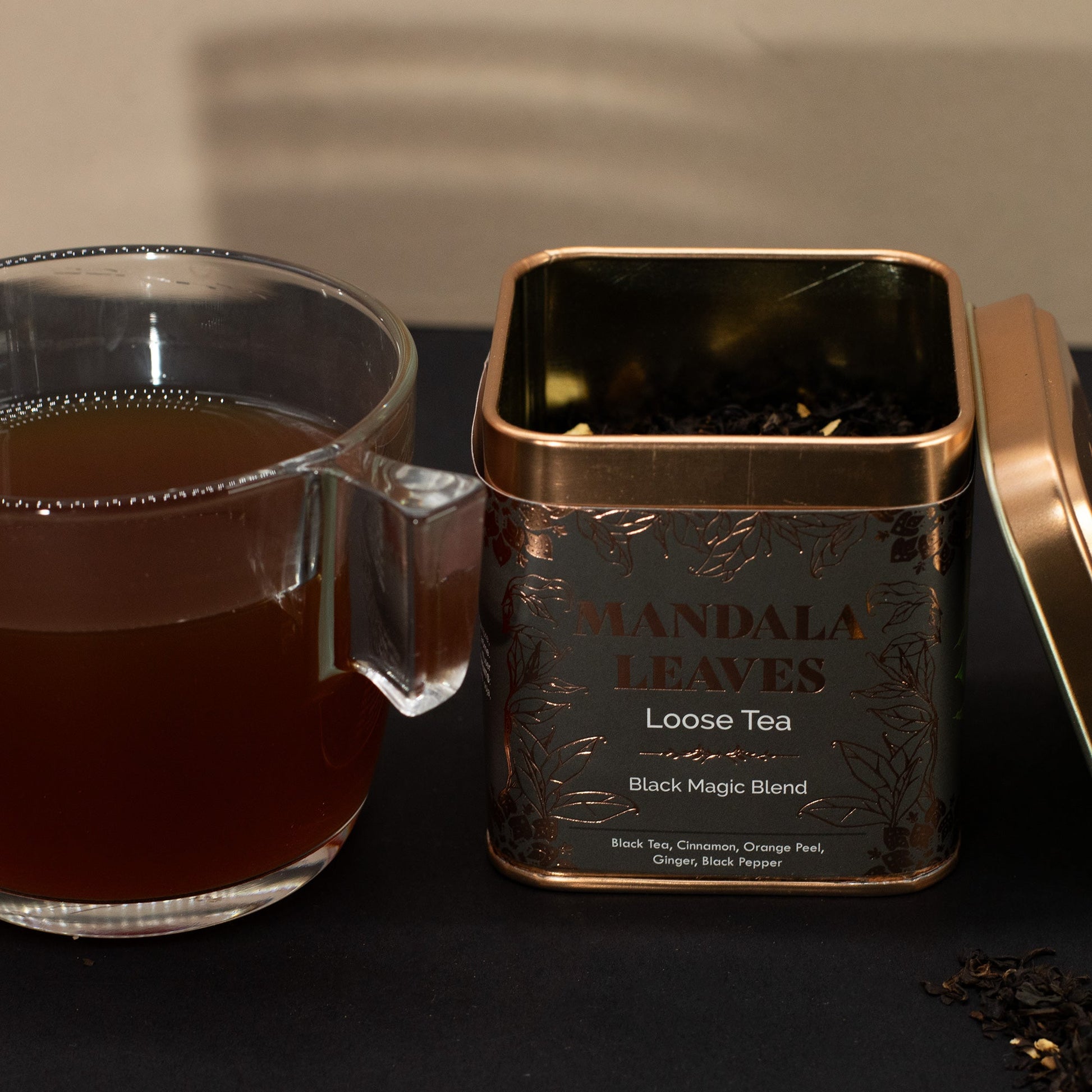 50g Black Magic Blend Artisan Tea product packaging on clean background from Quintessential Holistic Health Ltd
