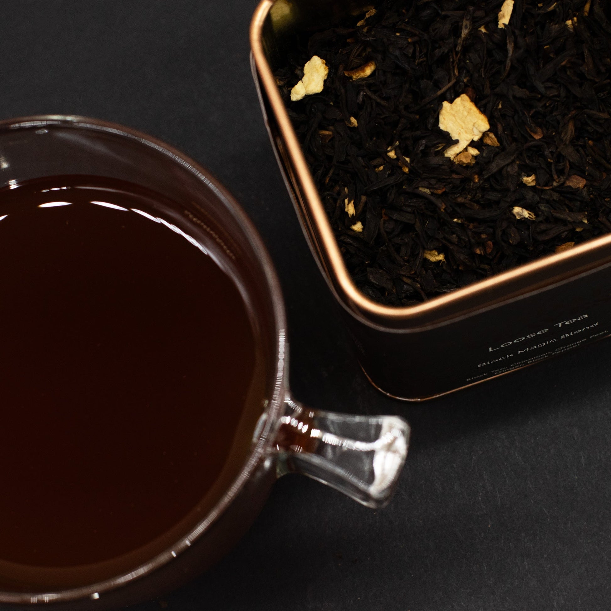 50g Black Magic Blend Artisan Tea product packaging on clean background from Quintessential Holistic Health Ltd