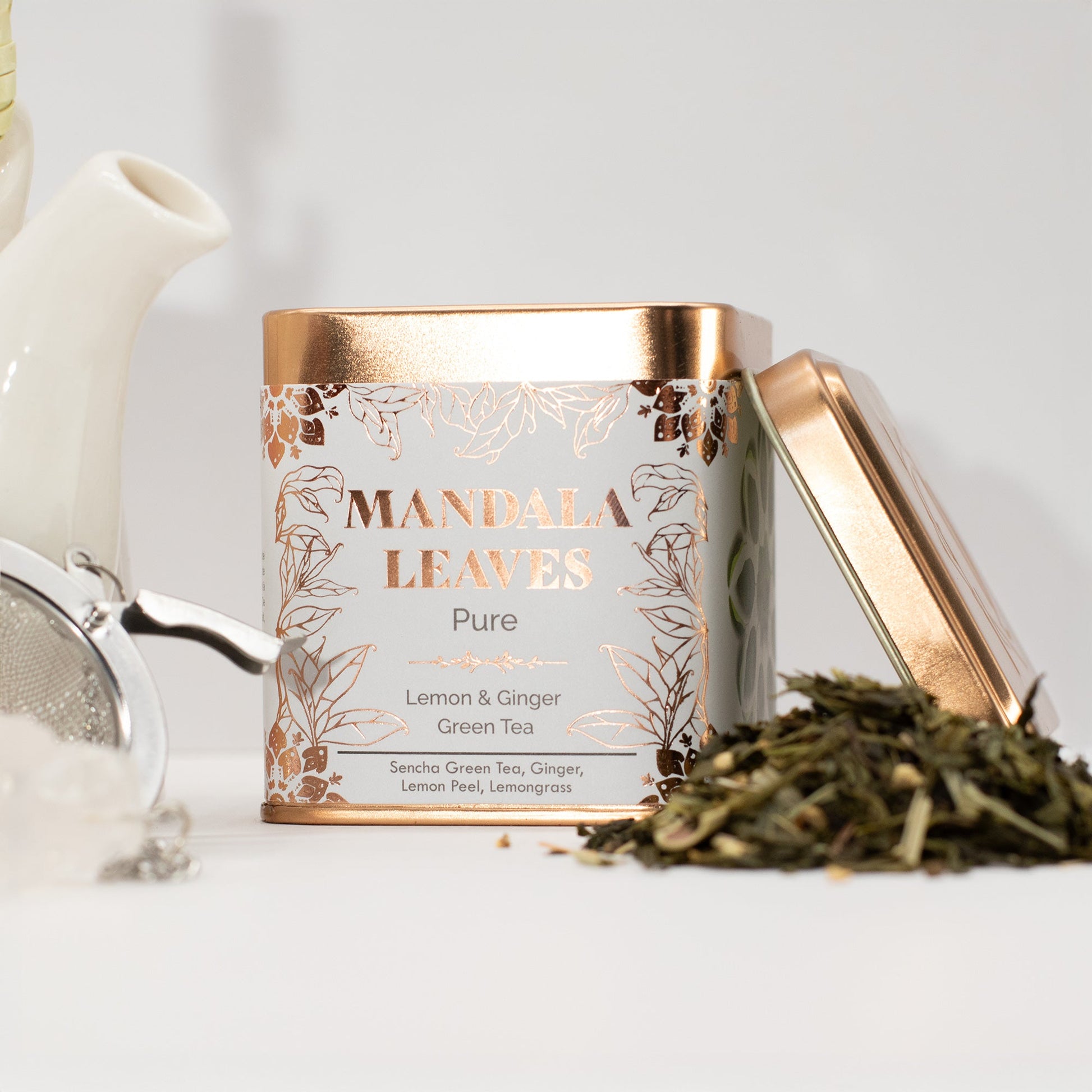 50g Eco Classic Lemon and Ginger Blend Green Tea product packaging on clean background from Quintessential Holistic Health Ltd