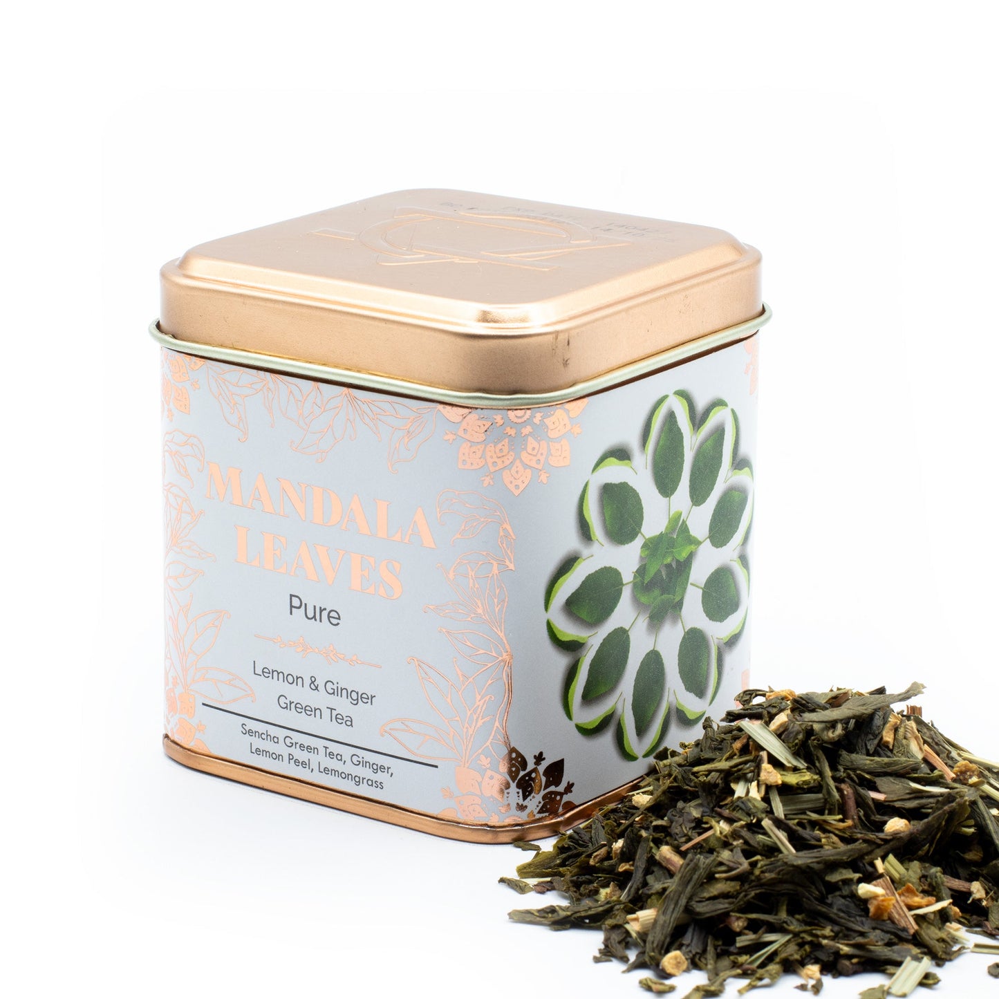 50g Eco Classic Lemon and Ginger Blend Green Tea product packaging on clean background from Quintessential Holistic Health Ltd