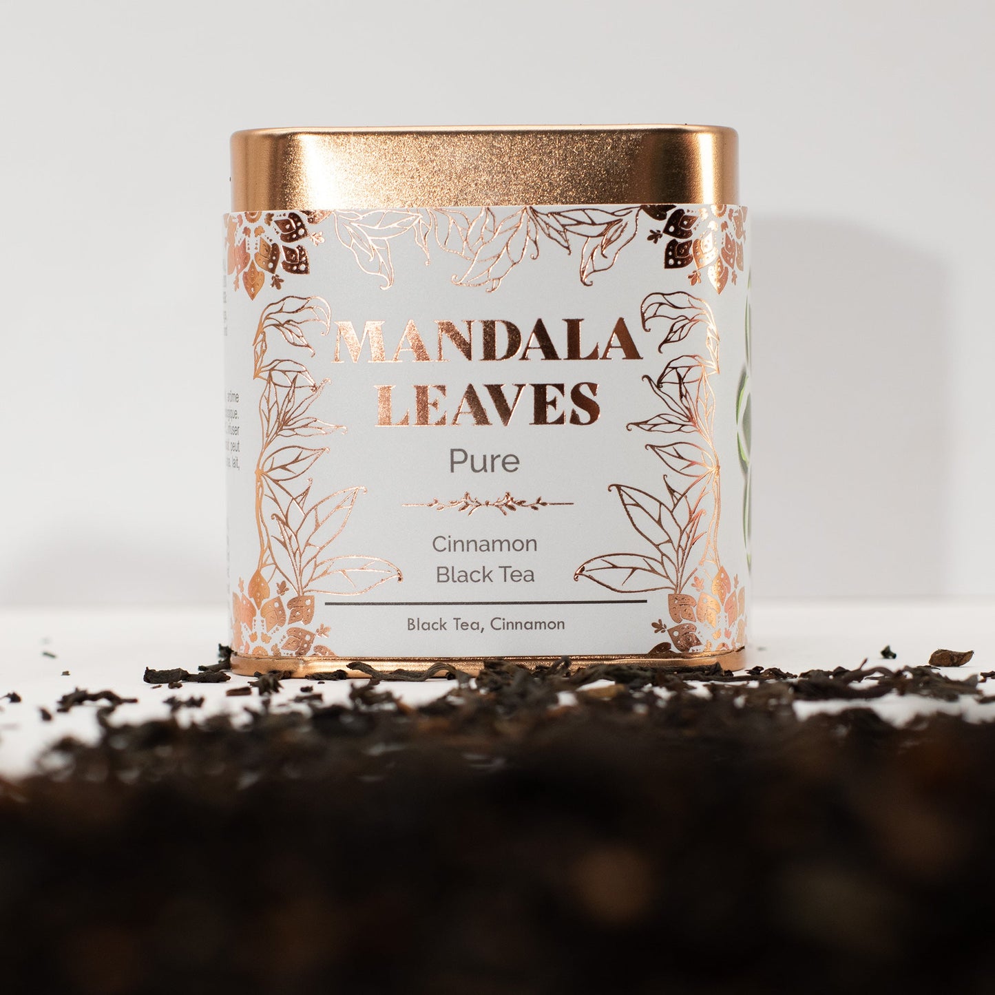 50g Organic Cinnamon Black Blend Artisan Tea product packaging on clean background from Quintessential Holistic Health Ltd