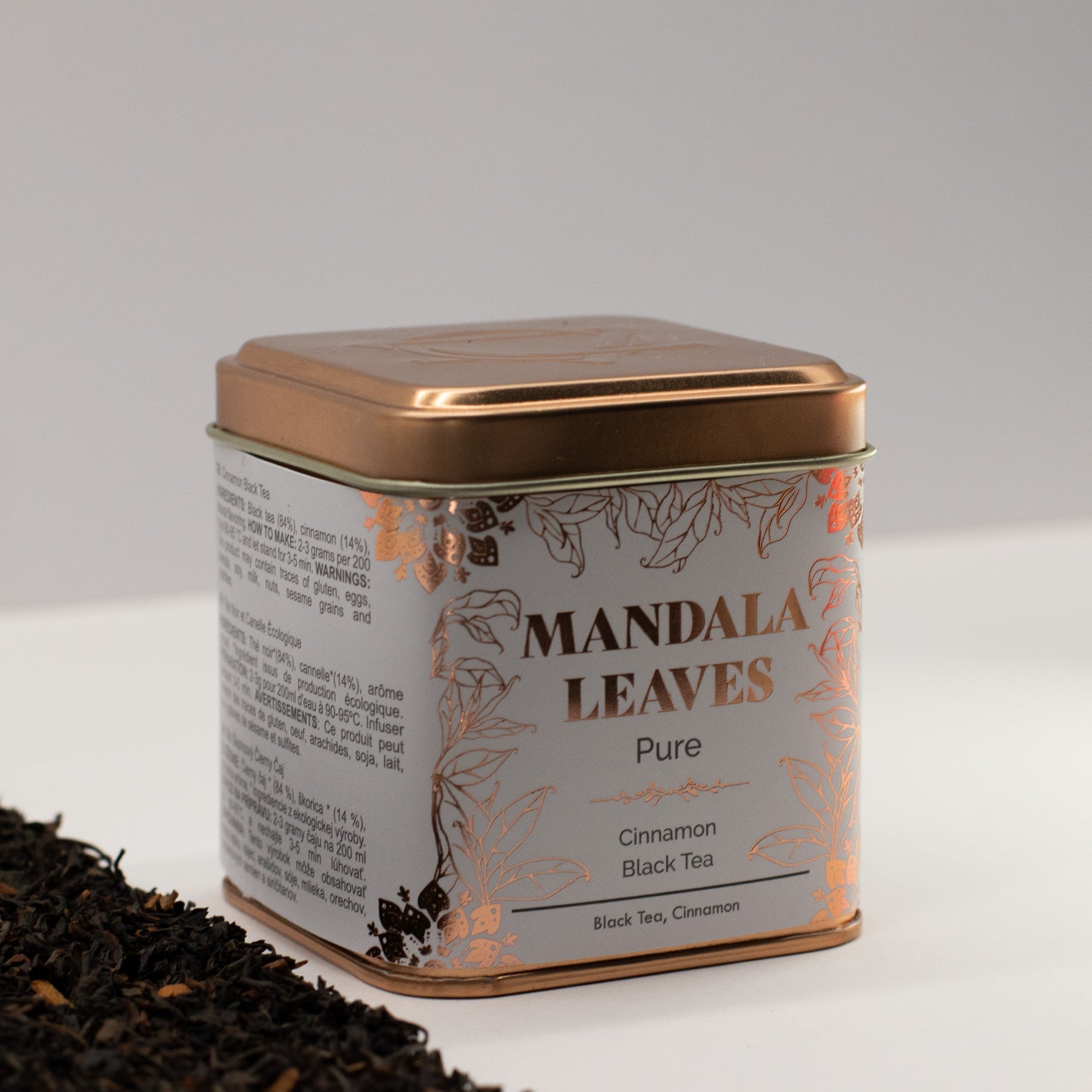 50g Organic Cinnamon Black Blend Artisan Tea product packaging on clean background from Quintessential Holistic Health Ltd