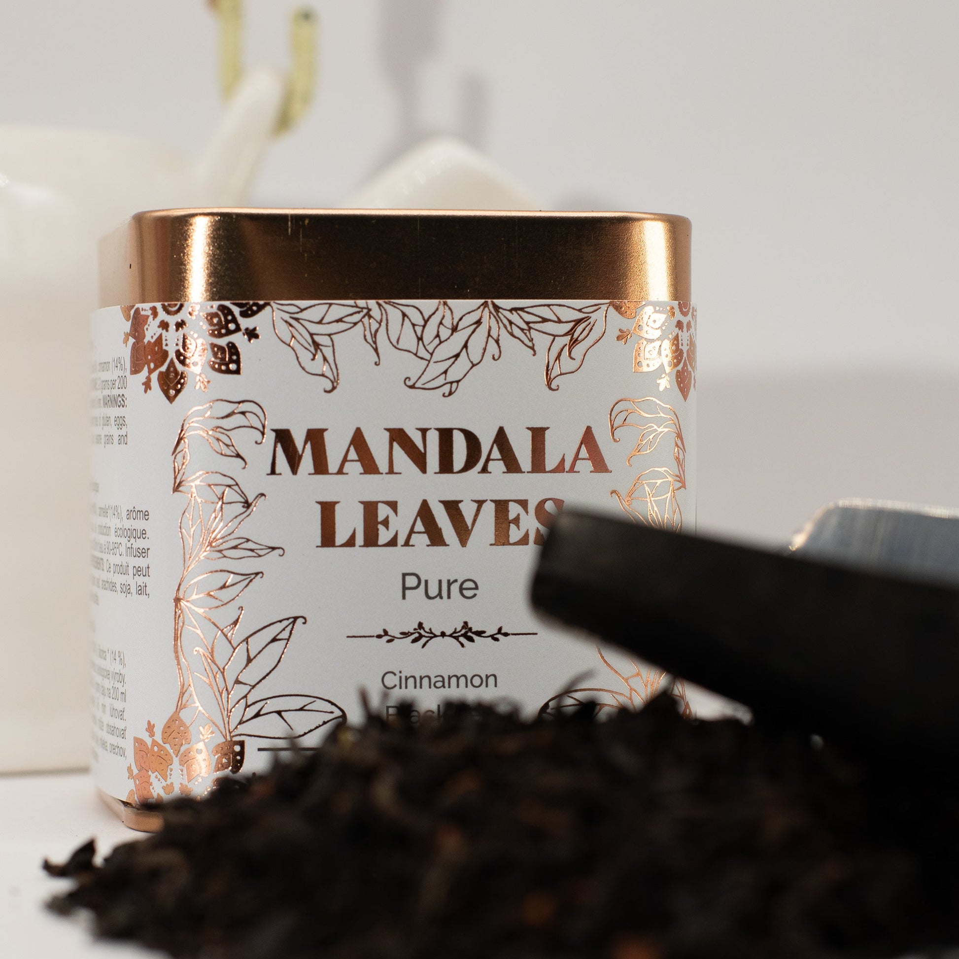 50g Organic Cinnamon Black Blend Artisan Tea product packaging on clean background from Quintessential Holistic Health Ltd