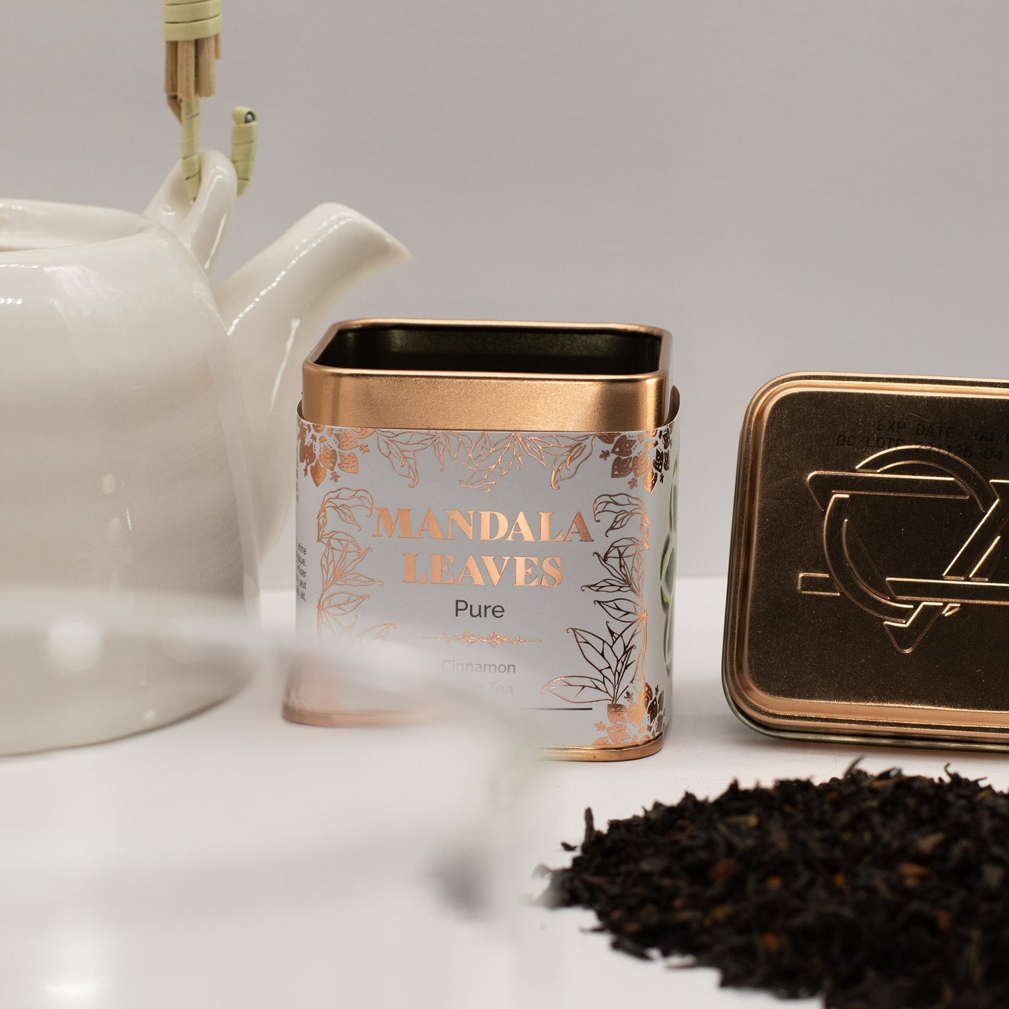 50g Organic Cinnamon Black Blend Artisan Tea product packaging on clean background from Quintessential Holistic Health Ltd