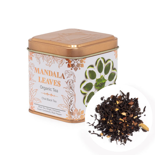 50g Organic Chai Black Blend Artisan Tea product packaging on clean background from Quintessential Holistic Health Ltd