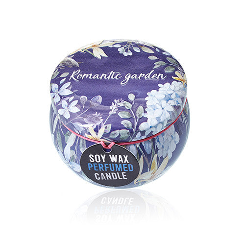 Soy Wax Romantic Garden Art Tin Candles 120g