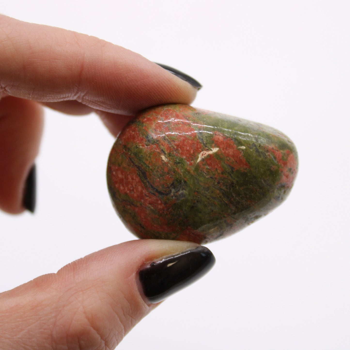 6 x Polished Natural Tumble Stones - Unakite product packaging on clean background from Quintessential Holistic Health Ltd