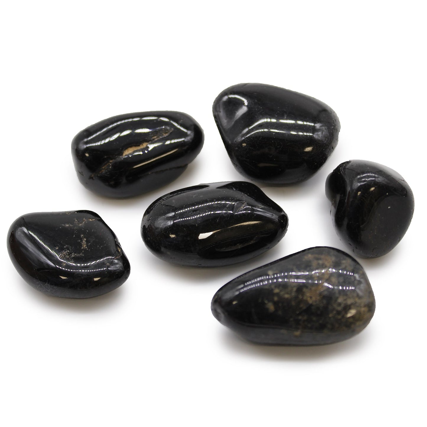 6 x Polished Natural Tumble Stones - Black Onyx product packaging on clean background from Quintessential Holistic Health Ltd