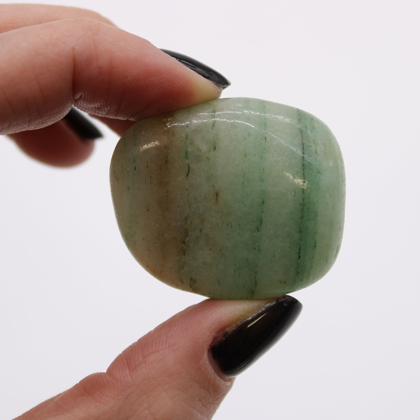 6 x Polished Natural Tumble Stones - Green Aventurine product packaging on clean background from Quintessential Holistic Health Ltd
